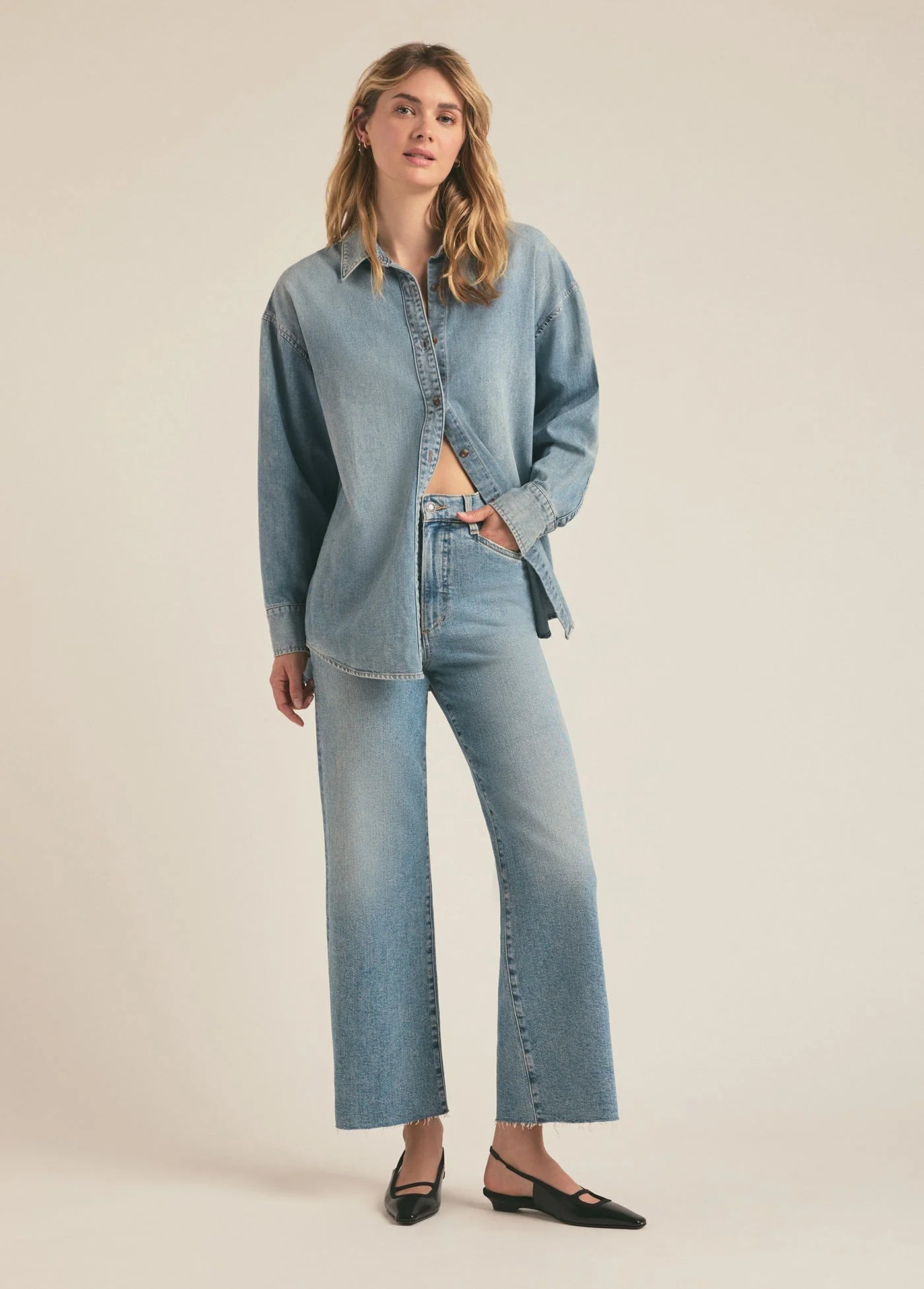 THE MISCHA SUPER HI RISE WIDE LEG ANKLE - MONTEREY WASH
