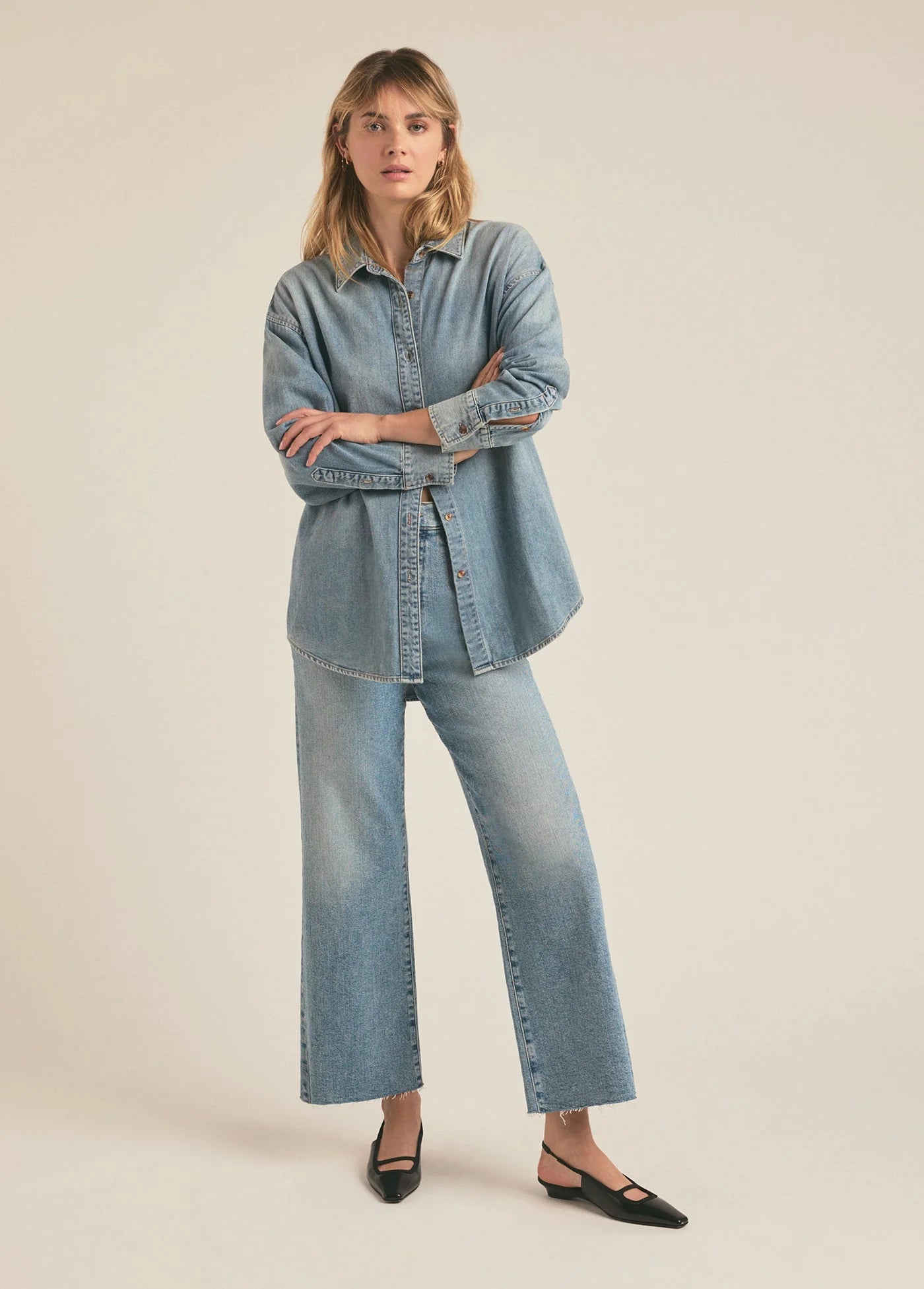 THE MISCHA SUPER HI RISE WIDE LEG ANKLE - MONTEREY WASH