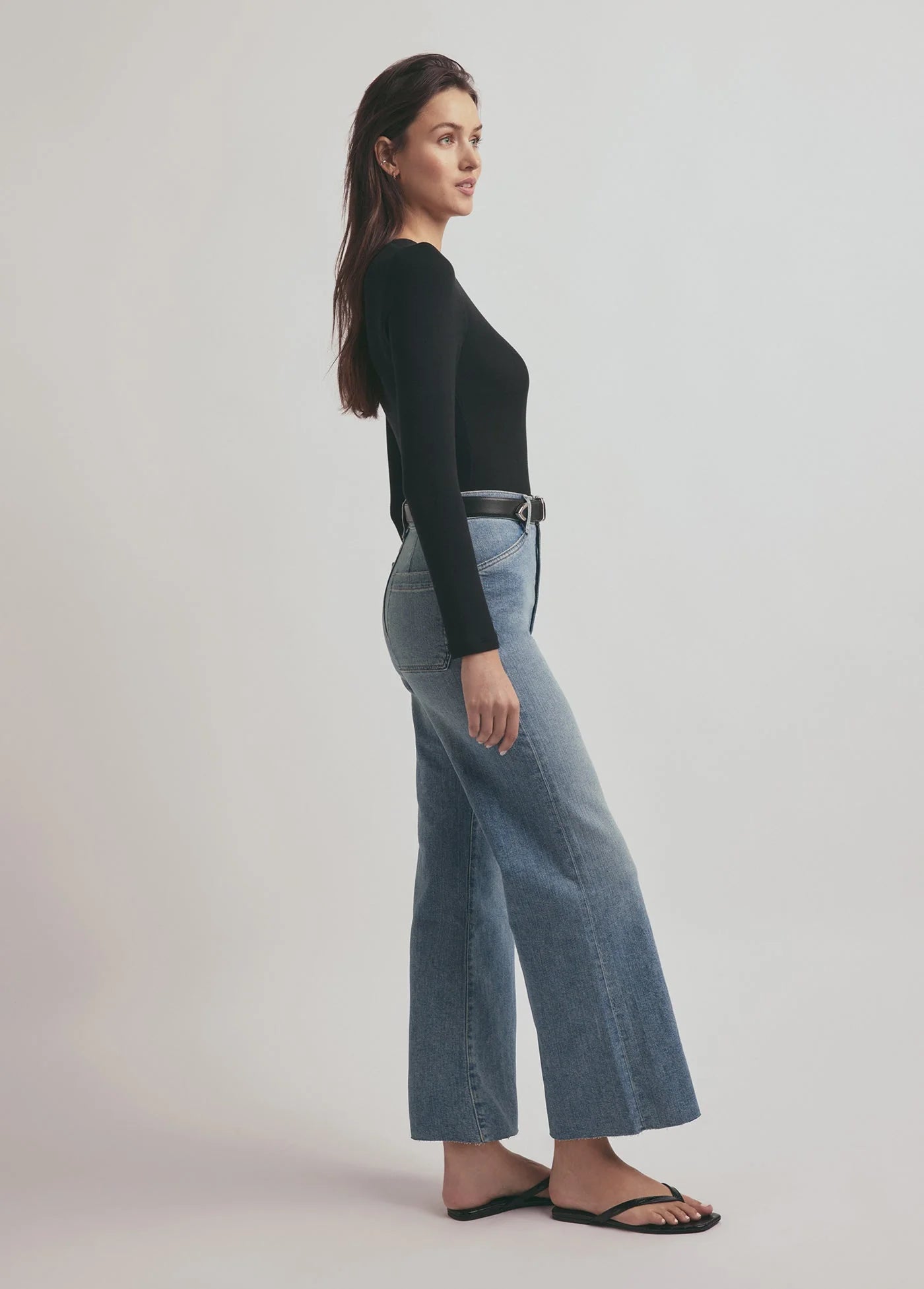 THE MISCHA SUPER HI RISE WIDE LEG ANKLE - MONTEREY WASH