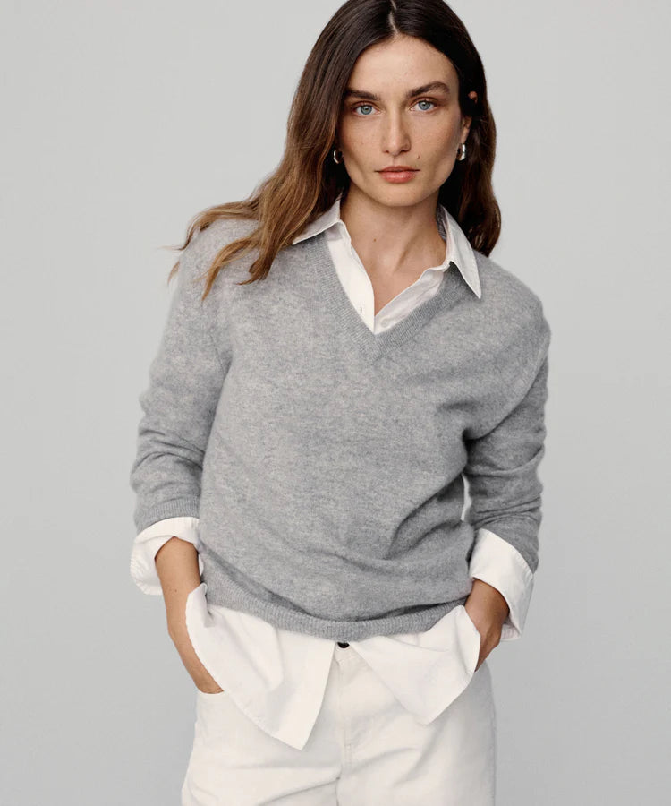 FLYNN CASHMERE SWEATER - GREY