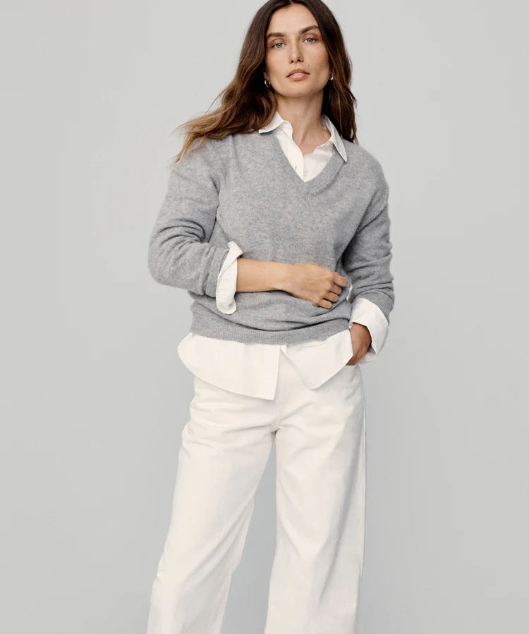 FLYNN CASHMERE SWEATER - GREY