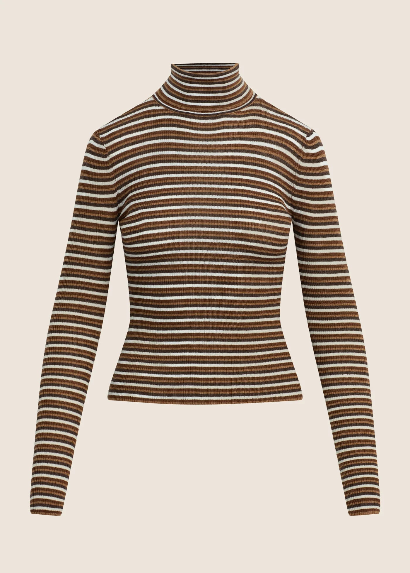 THE AMELIA LONG SLEEVE - TOFFEE MINI STRIPE
