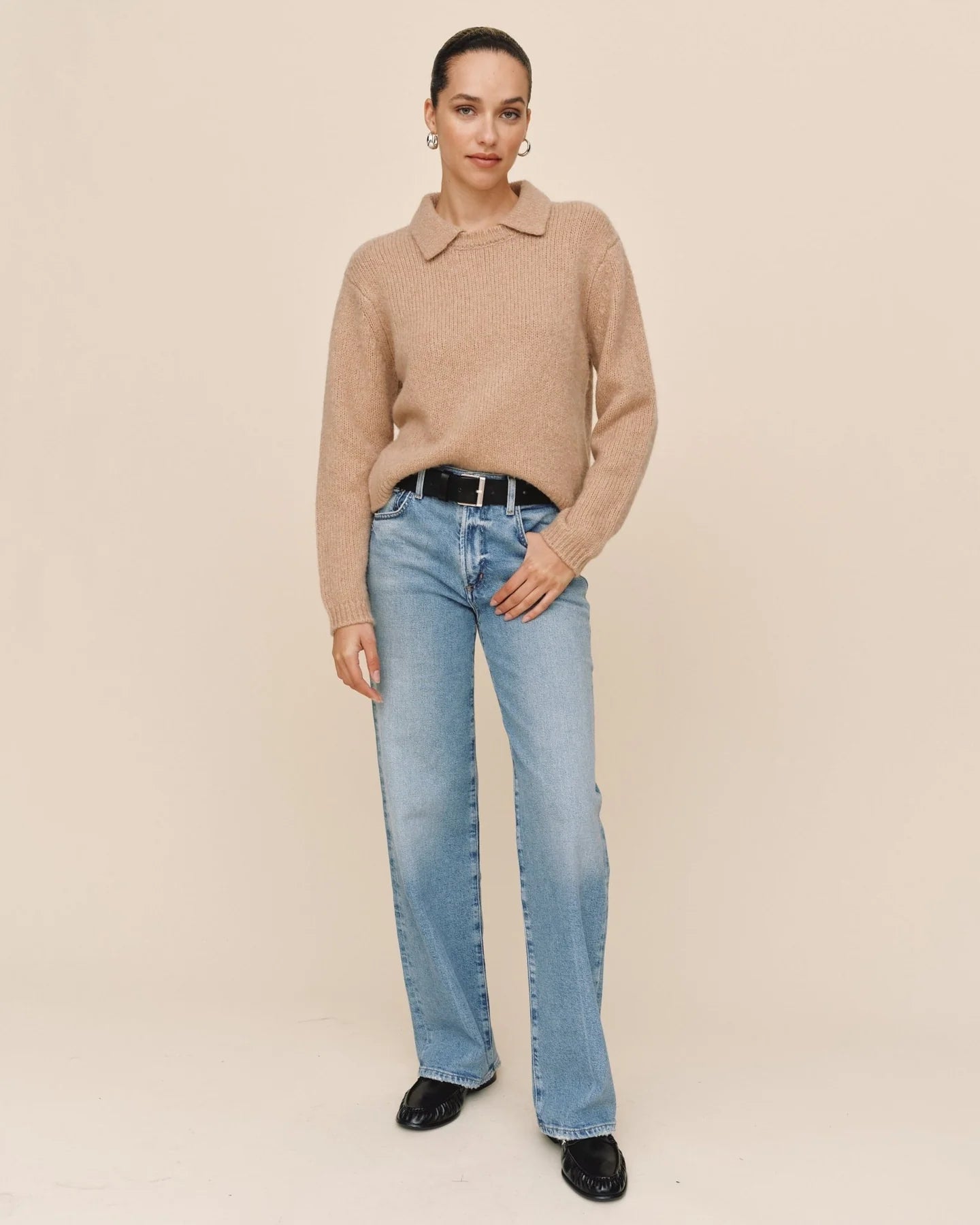 JOHNNY COLLAR SWEATER - MAPLE SYRUP