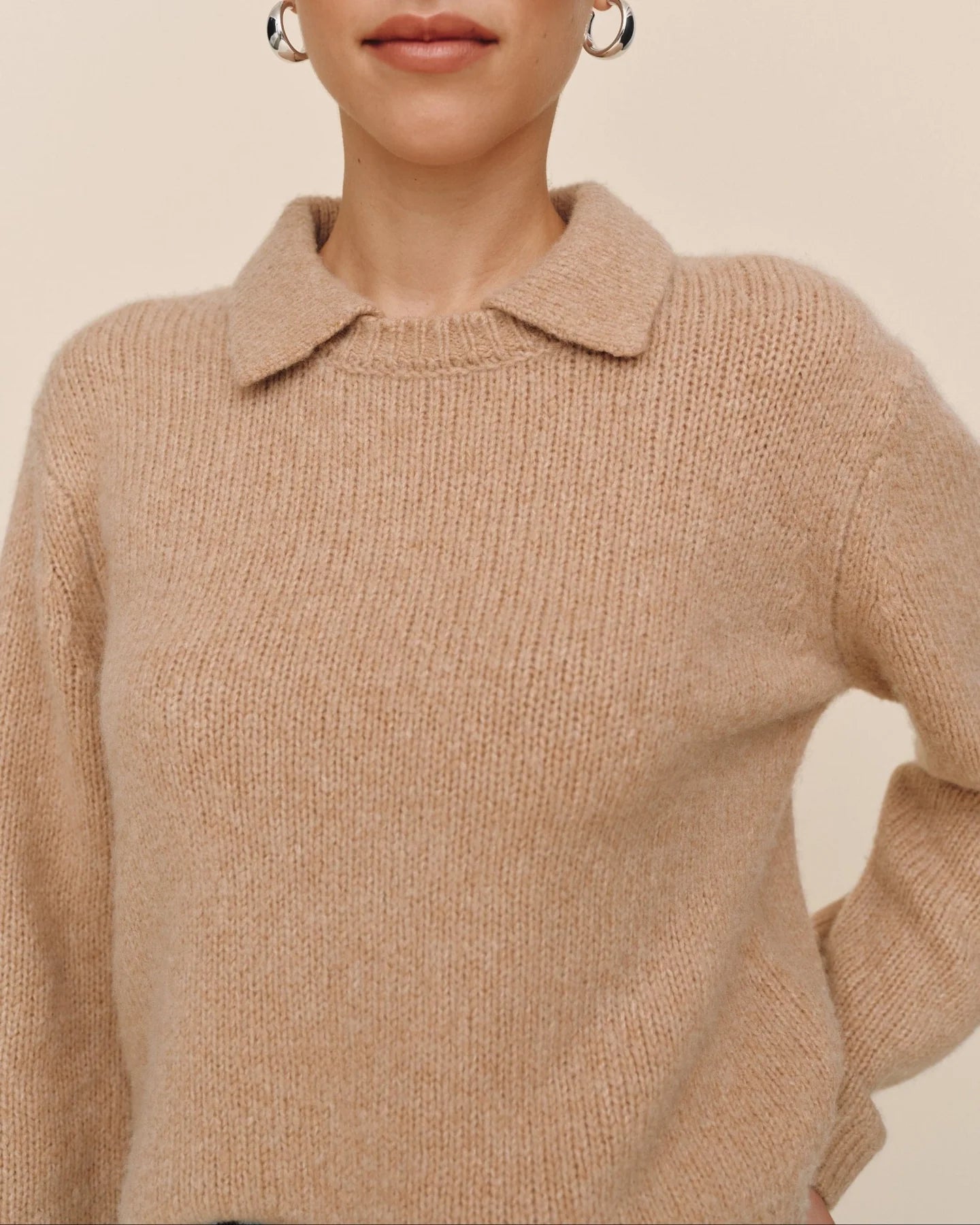 JOHNNY COLLAR SWEATER - MAPLE SYRUP