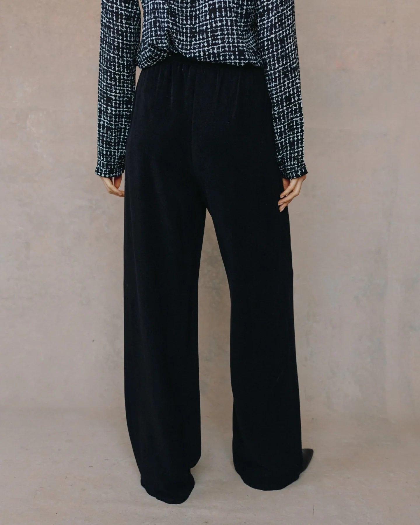 KYLIE WIDE LEG DRAWSTRING - BLACK