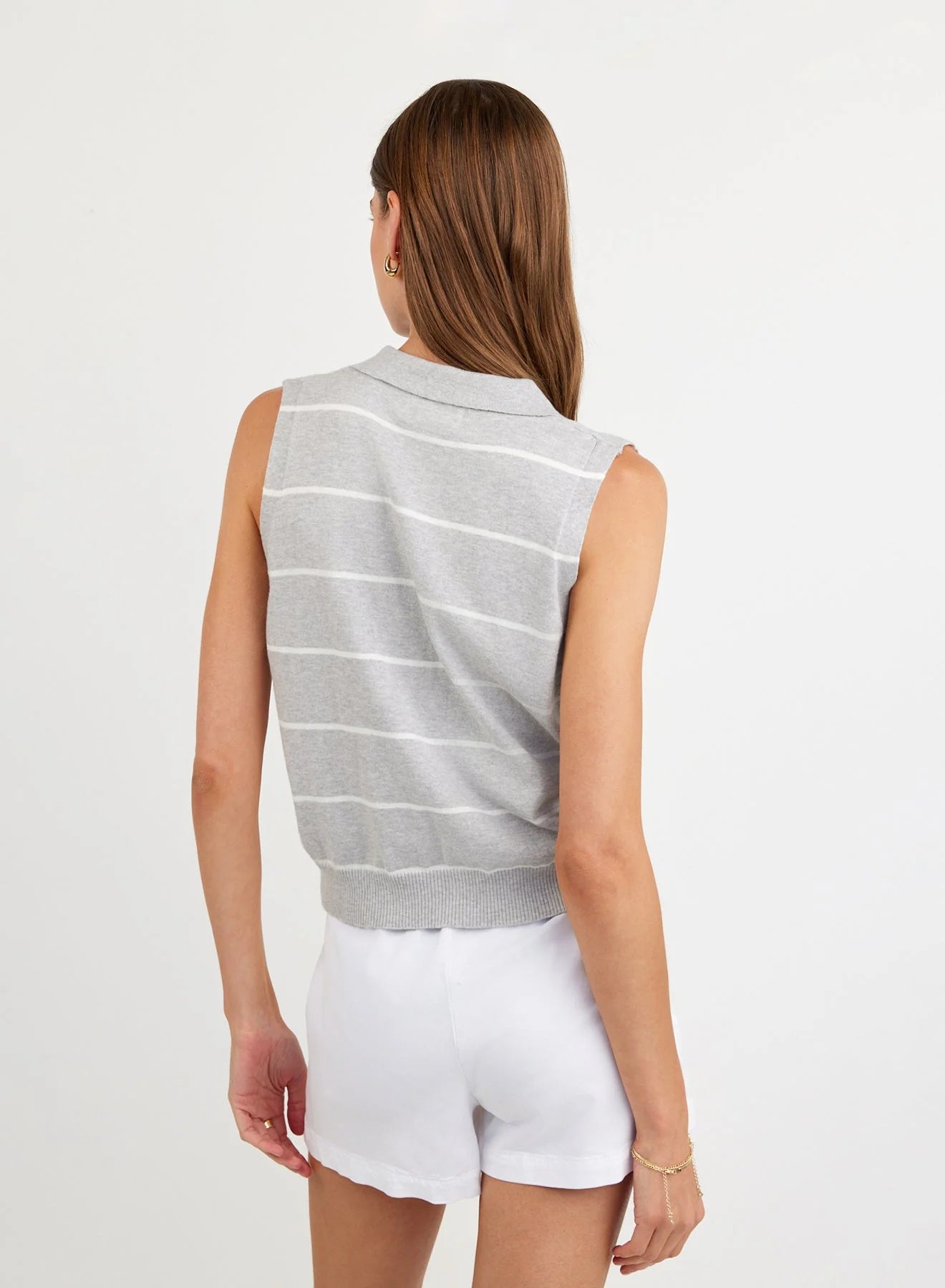 SLEEVELESS PLACKET PULLOVER - SEA MIST