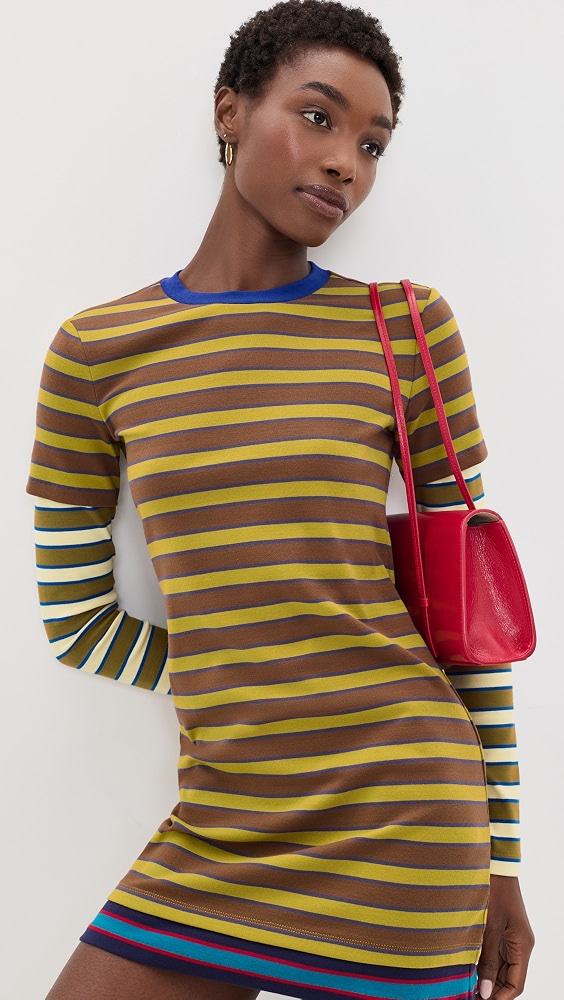 DILLON DRESS - CIGAR/SONOMA STRIPE