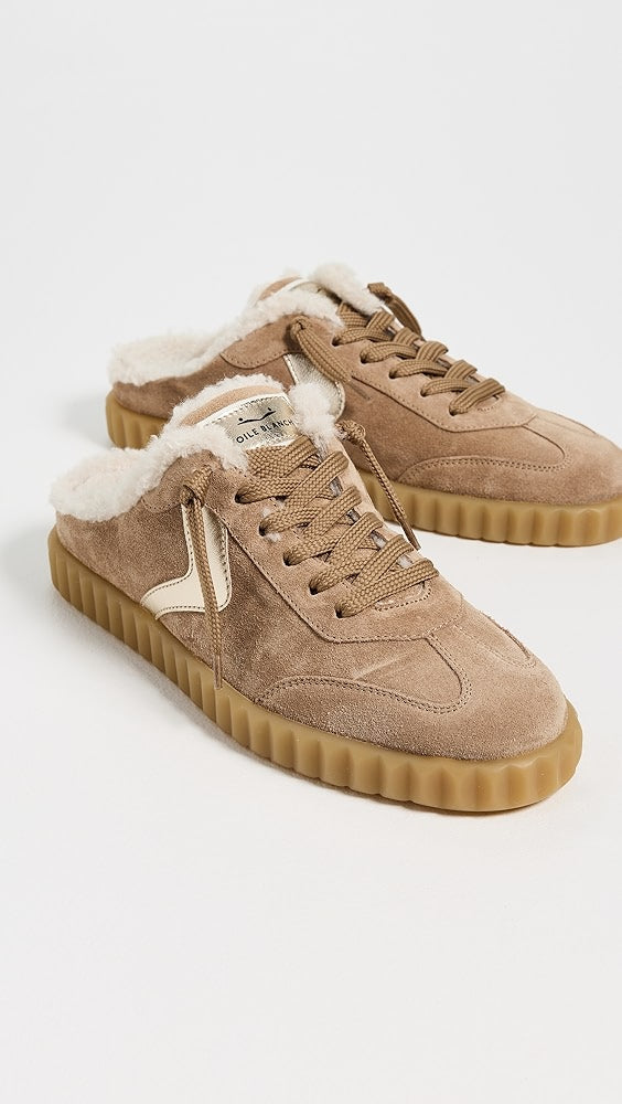INES MULE - FUR/SUEDE - LIGHT BROWN