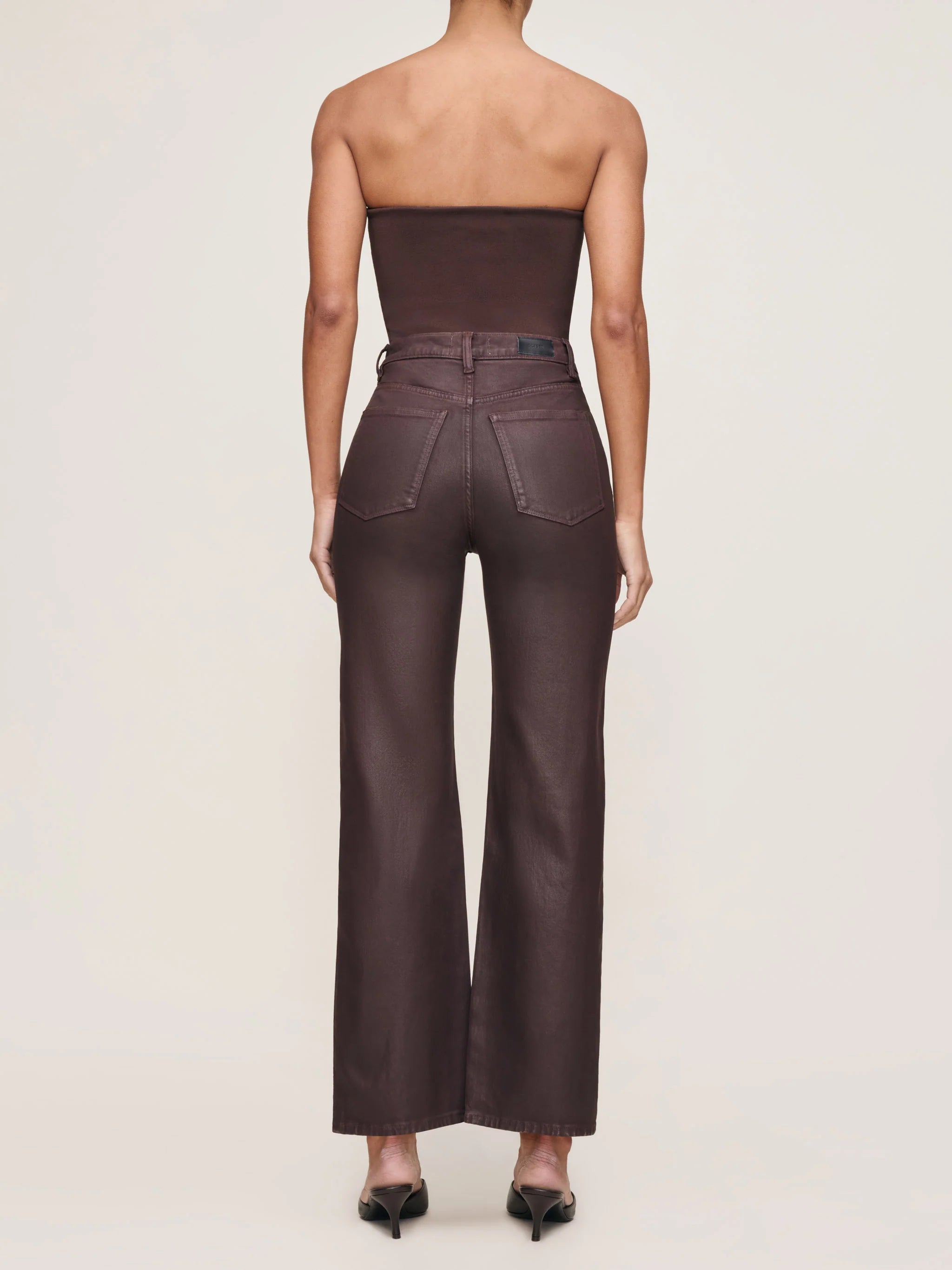 KARMINE REFINED WIDE LEG: HIGH RISE 28" - FIG COATED