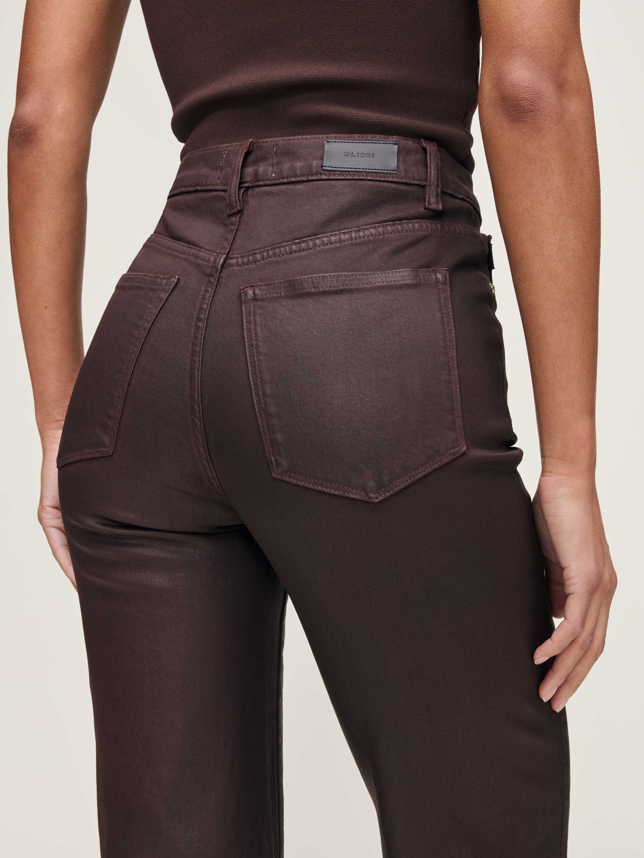 KARMINE REFINED WIDE LEG: HIGH RISE 28" - FIG COATED
