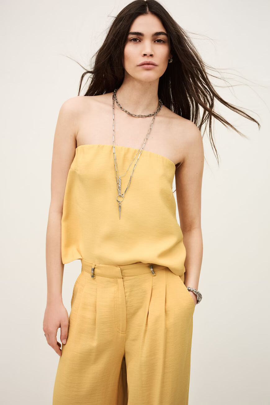 DEBORAH STRAPLESS BUSTIER TOP - PAILLE