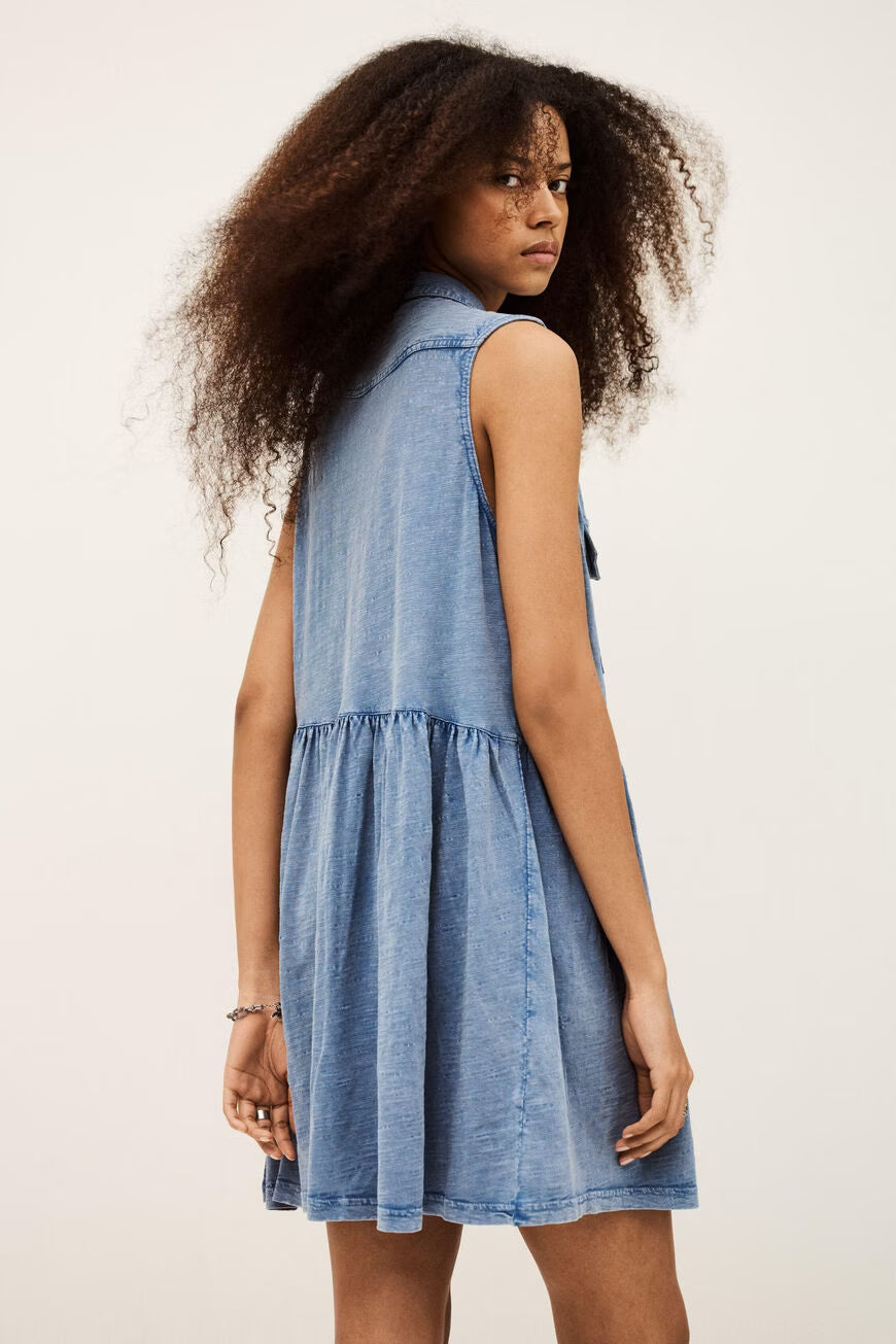 ILONA SHIRT DRESS - CIEL