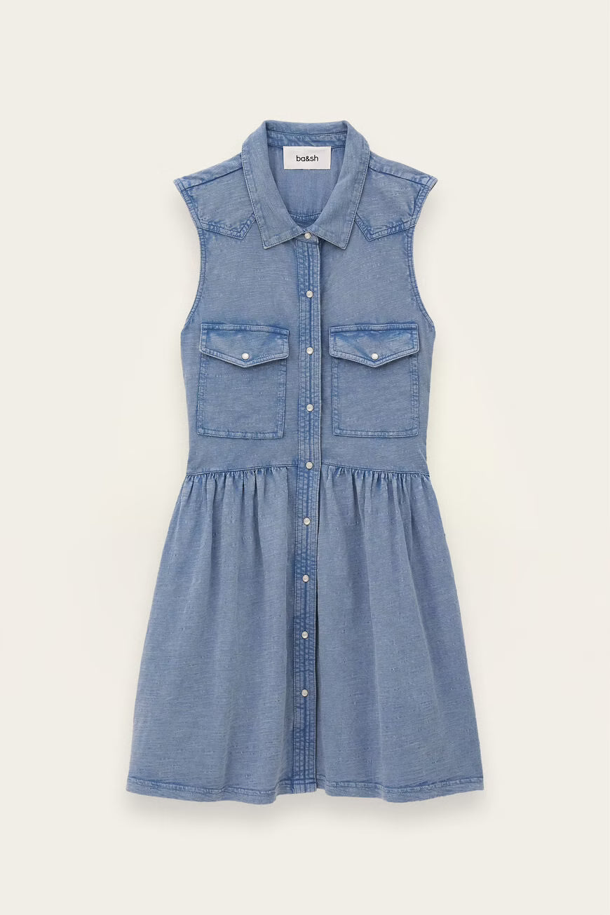 ILONA SHIRT DRESS - CIEL