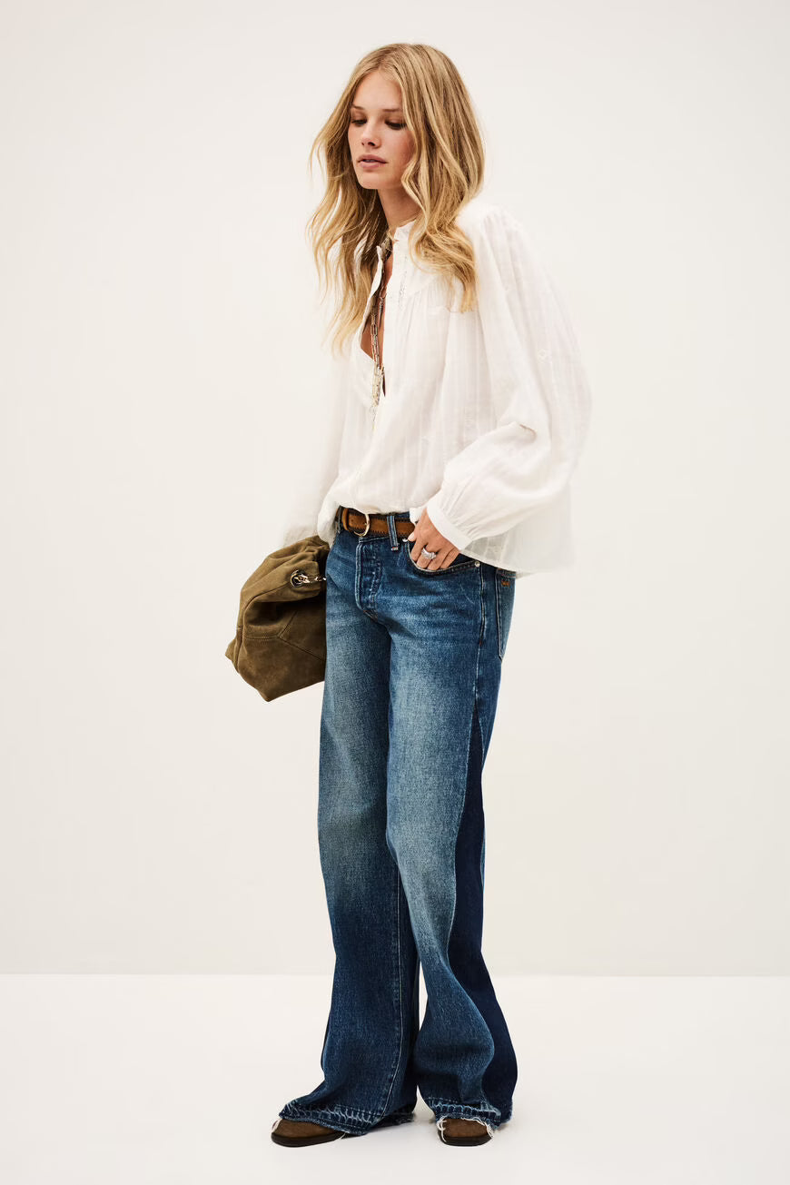 TOP MELODY - OFF-WHITE EMBROIDERED BLOUSE