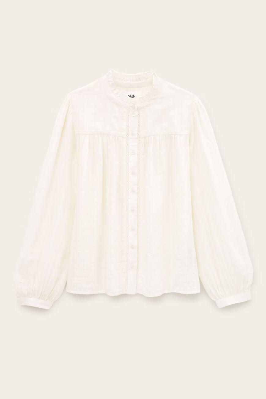 TOP MELODY - OFF-WHITE EMBROIDERED BLOUSE