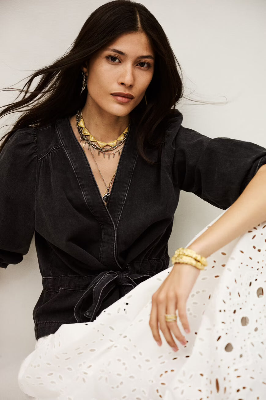 WRAP TOP MLAVINA - BLACK