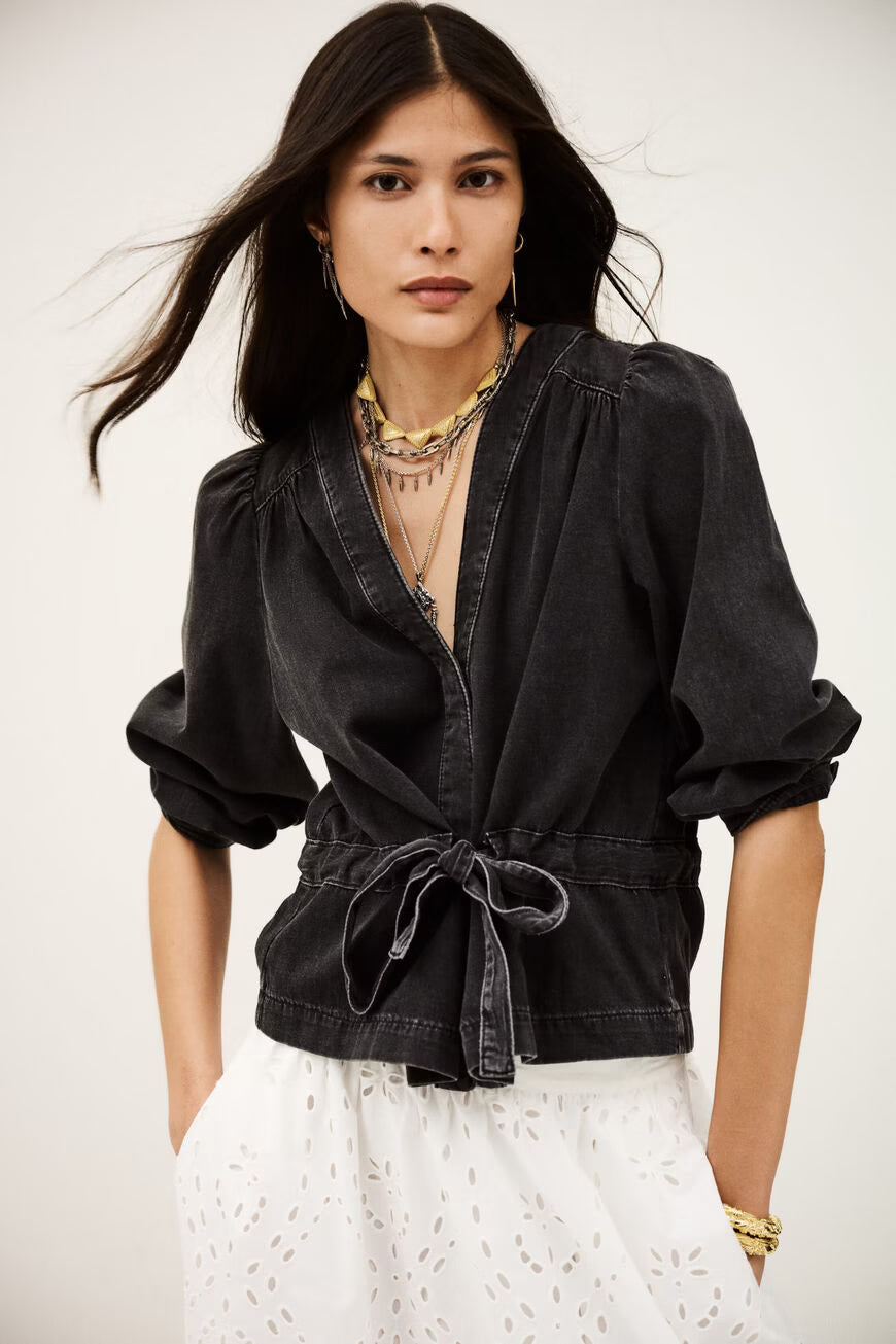 WRAP TOP MLAVINA - BLACK