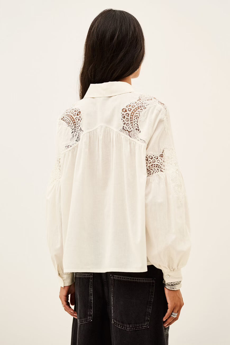 ROSANNE LACE SHIRT - OFF-WHITE