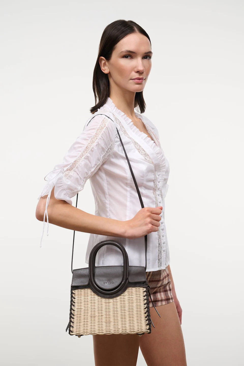 MAUDE MINI WICKER CARRYALL - NATURAL/ESPRESSO