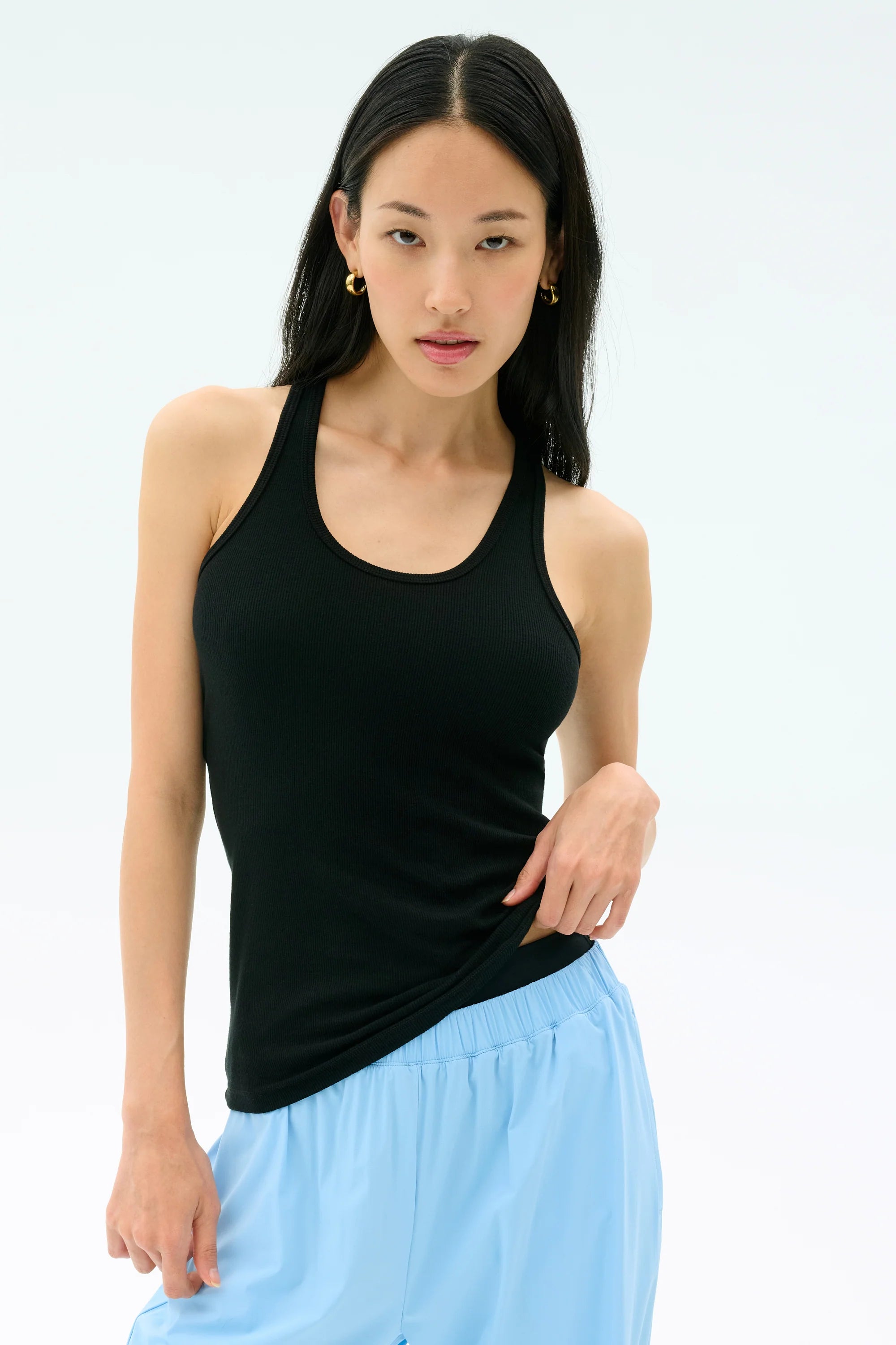 ASHBY RIB TANK - BLACK