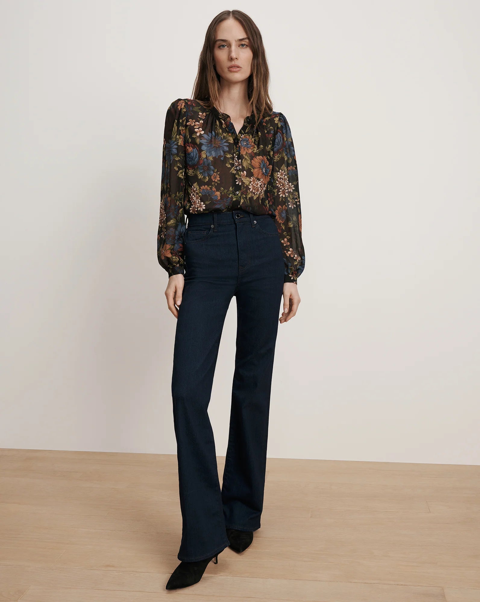 ASHLYNN SILK BLOUSE - BLACK MULTI