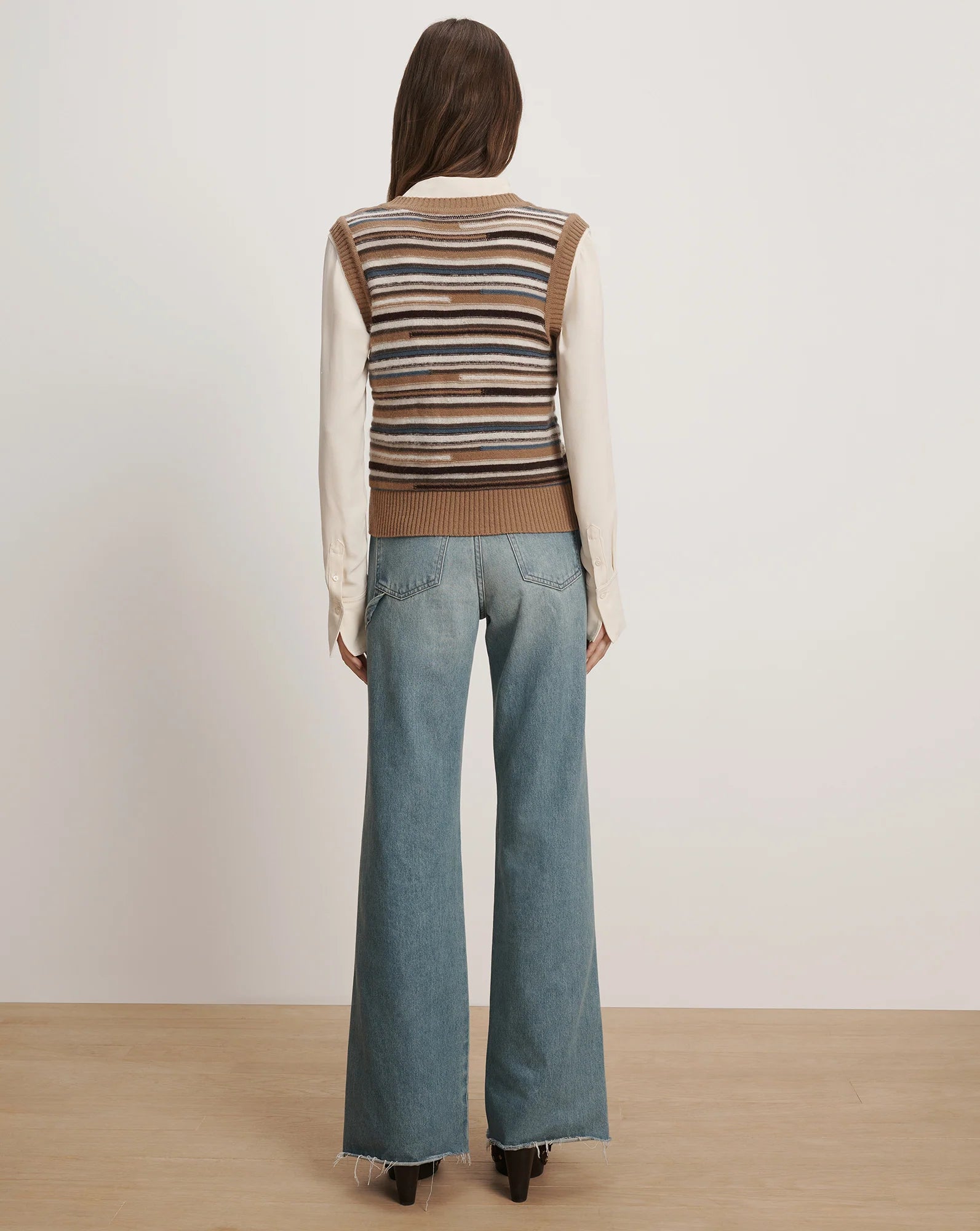 HELENKA WOOL SWEATER VEST - DARK ACORN MULTI