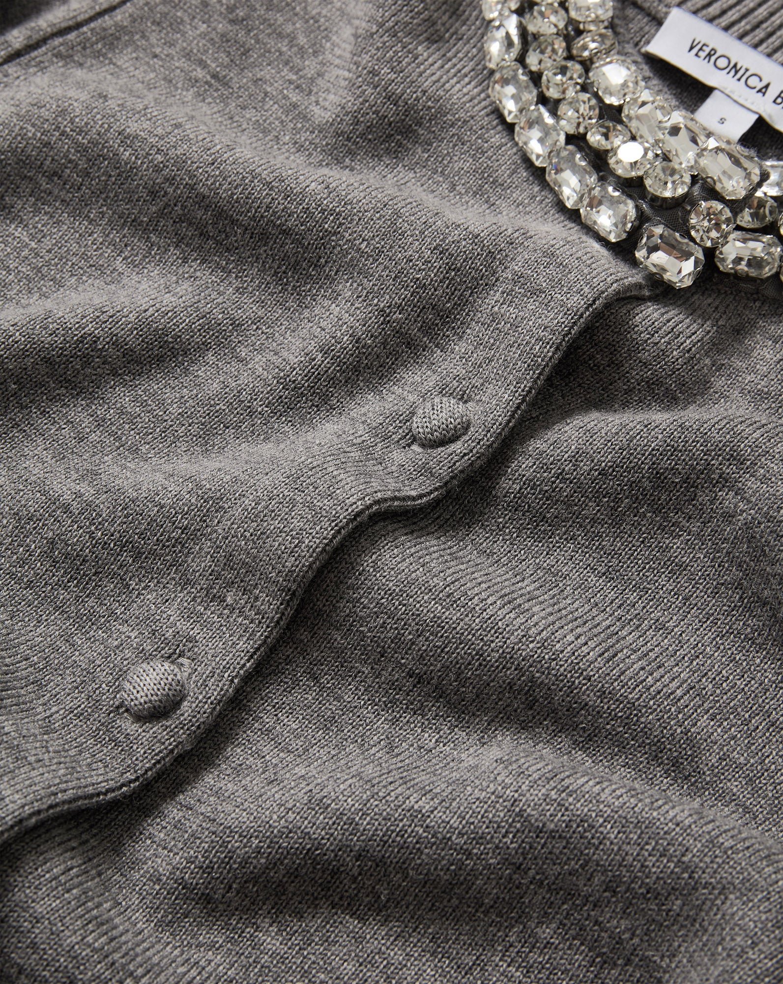 DARO EMBELLISHED CARDIGAN - DARK HEATHER GREY