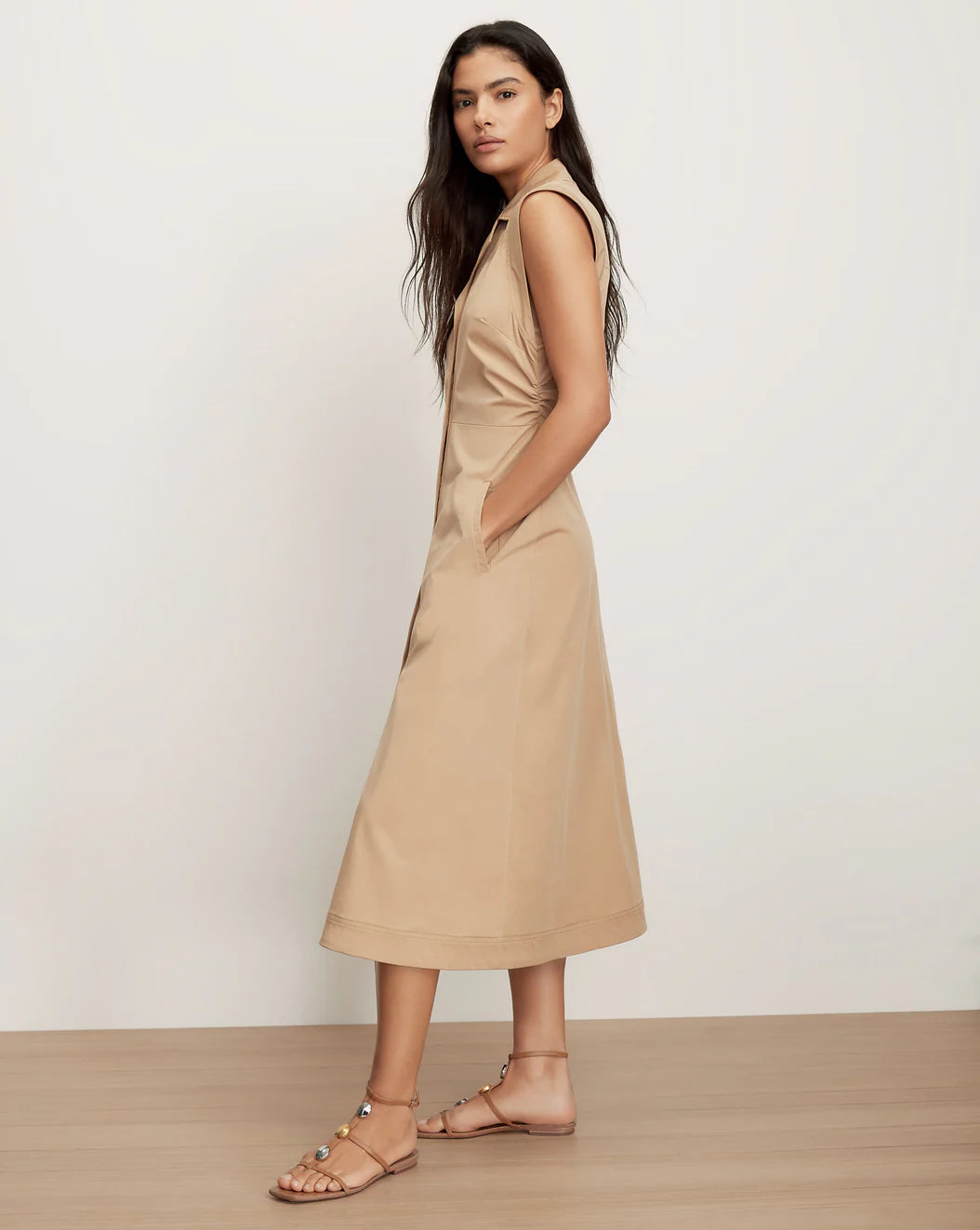 ORLA MIDI SHIRTDRESS - KHAKI
