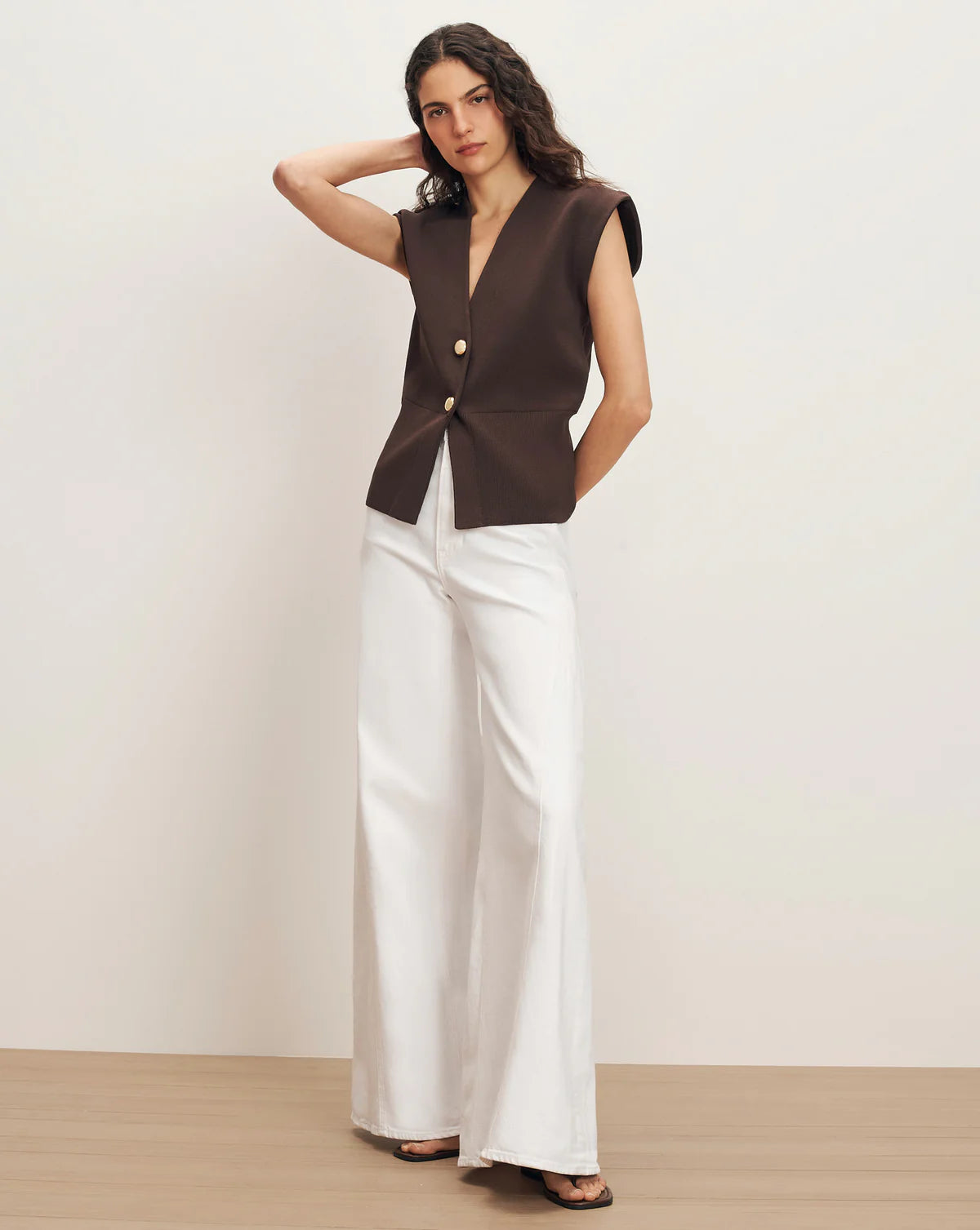 ISADOR KNIT VEST - DARK MOCHA