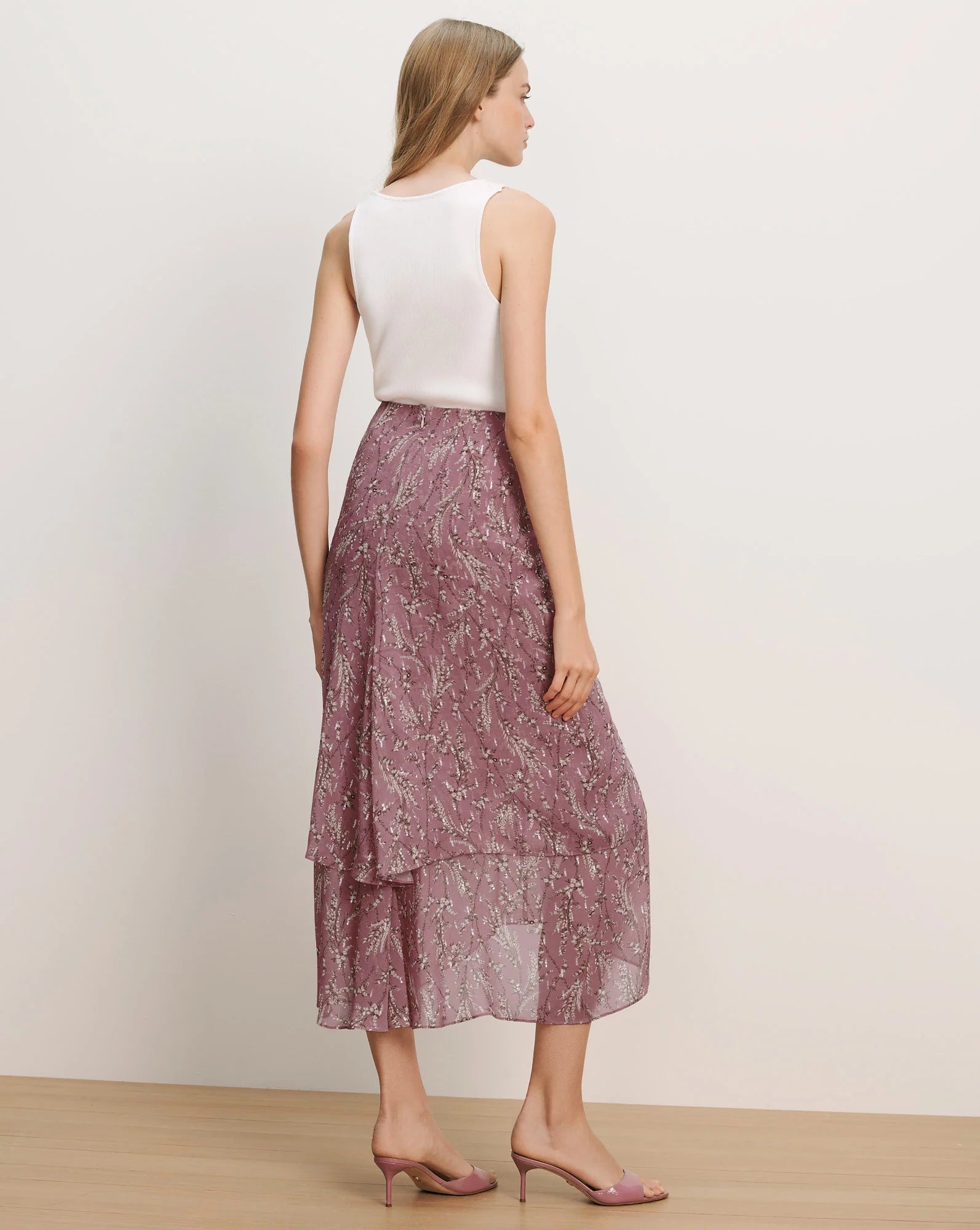 SIRA FLORAL MIDI SKIRT - ORCHID HAZE MULTI