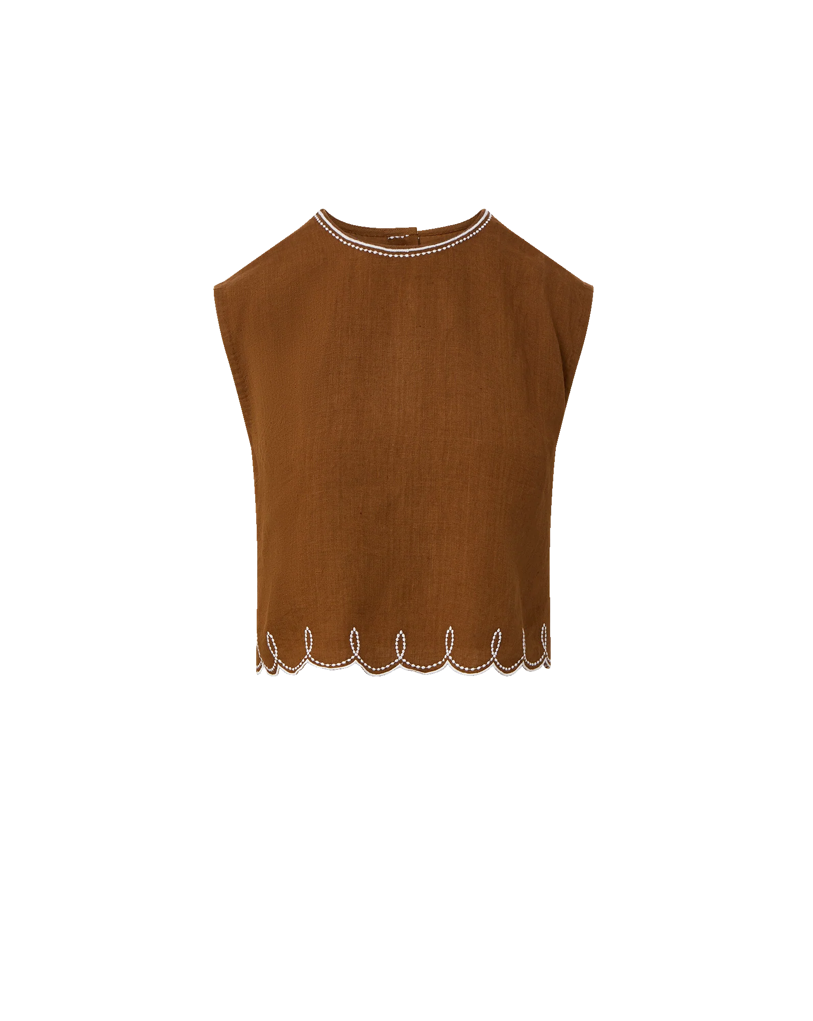 KESSAN LINEN TOP - DEEP OCHRE