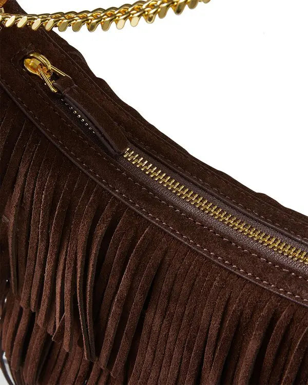 FRINGE FORTUNE SHOULDER BAG - ESPRESSO