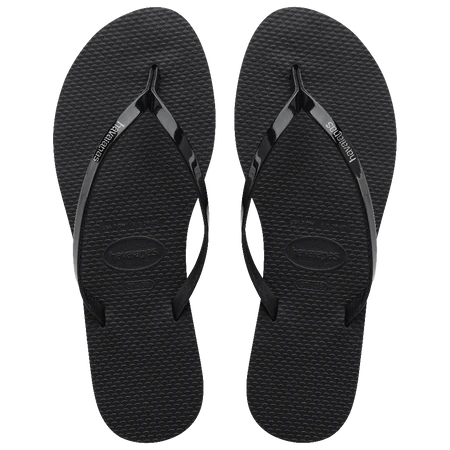 WOMEN'S YOU METALLIC FLIP FLOPS - BLACK