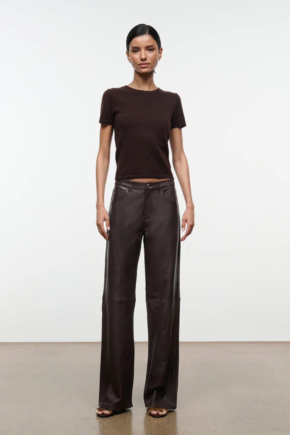 EASY CASHMERE TEE - DARK CHOCOLATE