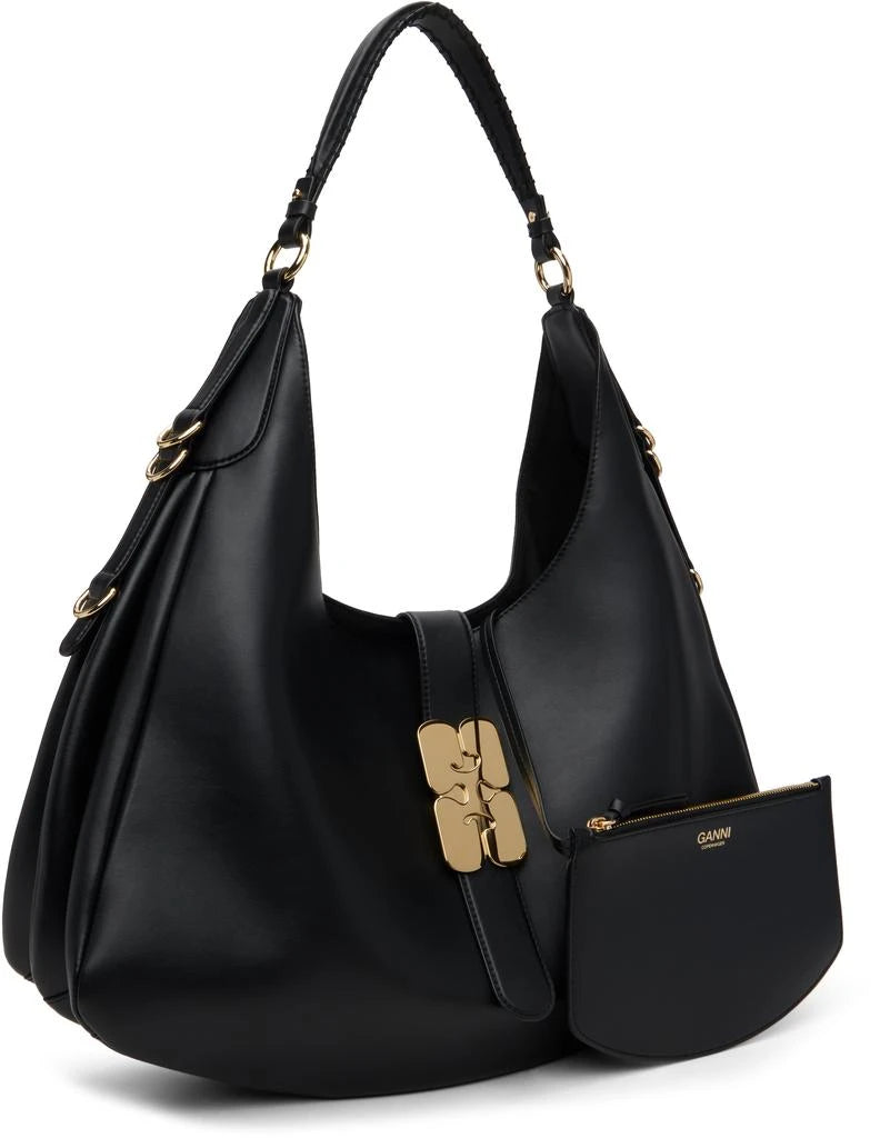 BLACK LARGE KAT BAG - GOLD