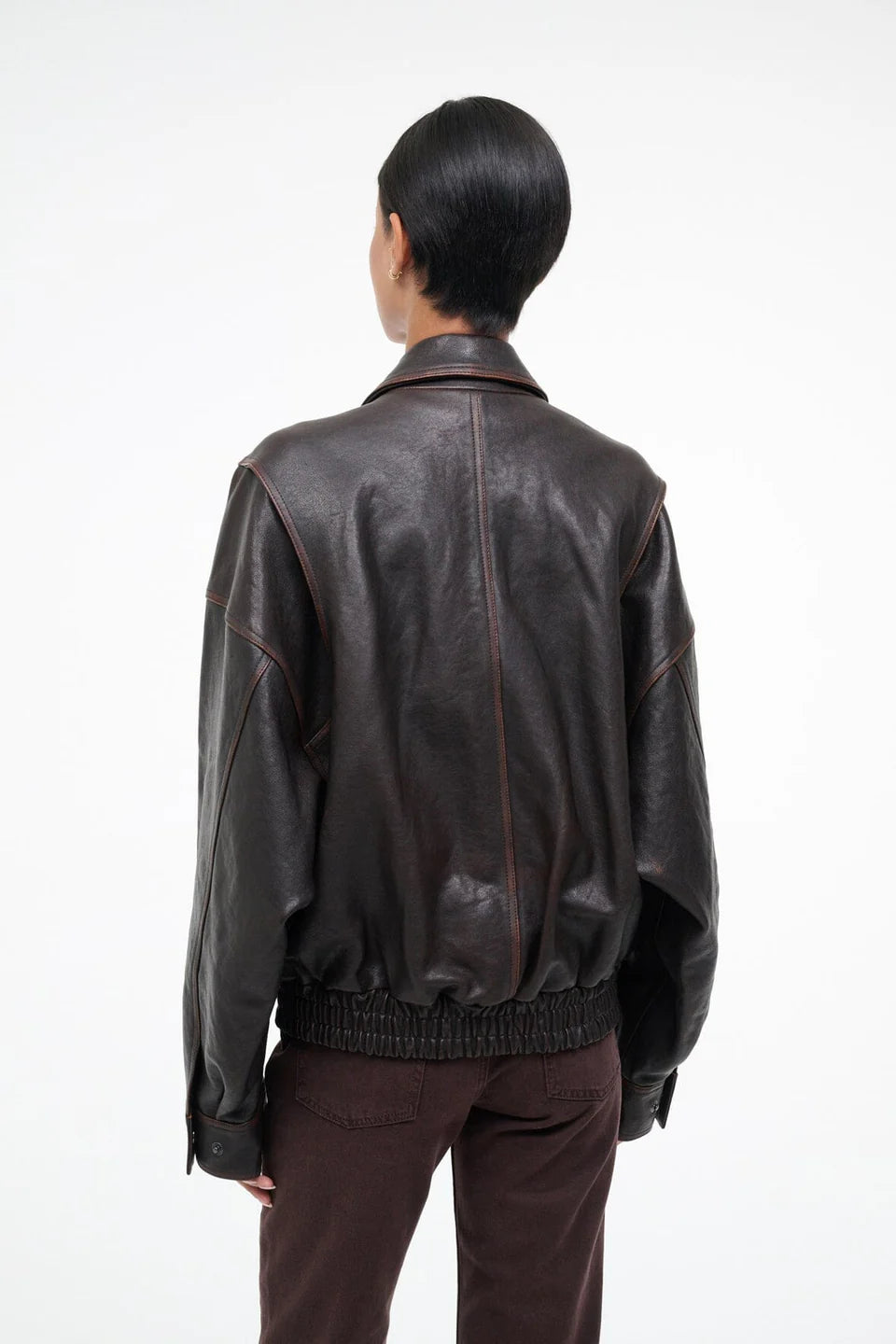 EUGENE LEATHER JACKET - DISTRESSED BROWN