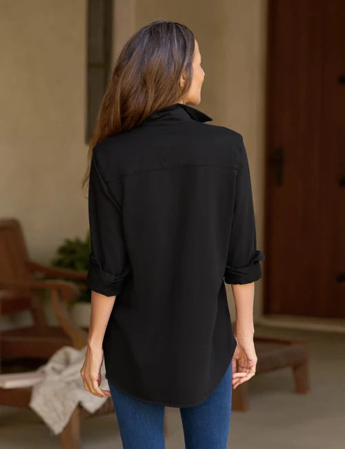 WAVERLY - NYC BUTTON UP SHIRT - BLACK