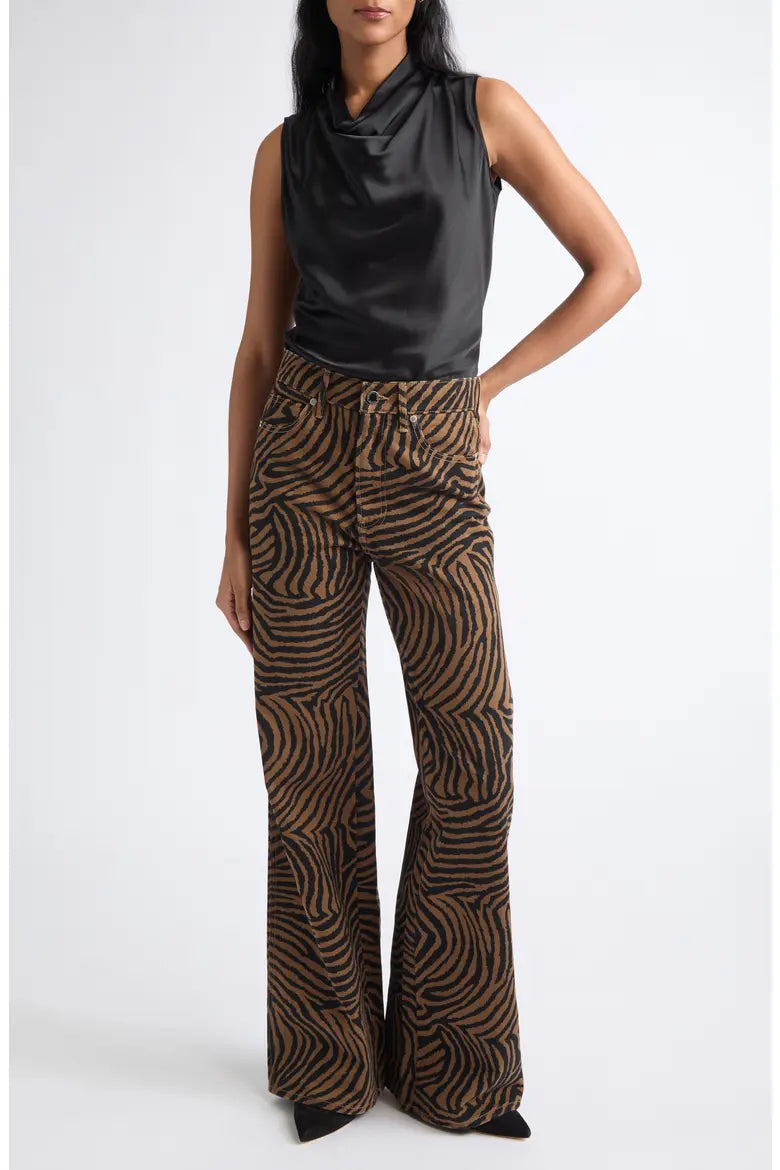 KASEY WIDE LEG JEANS - ZIGER OCHRE BLACK