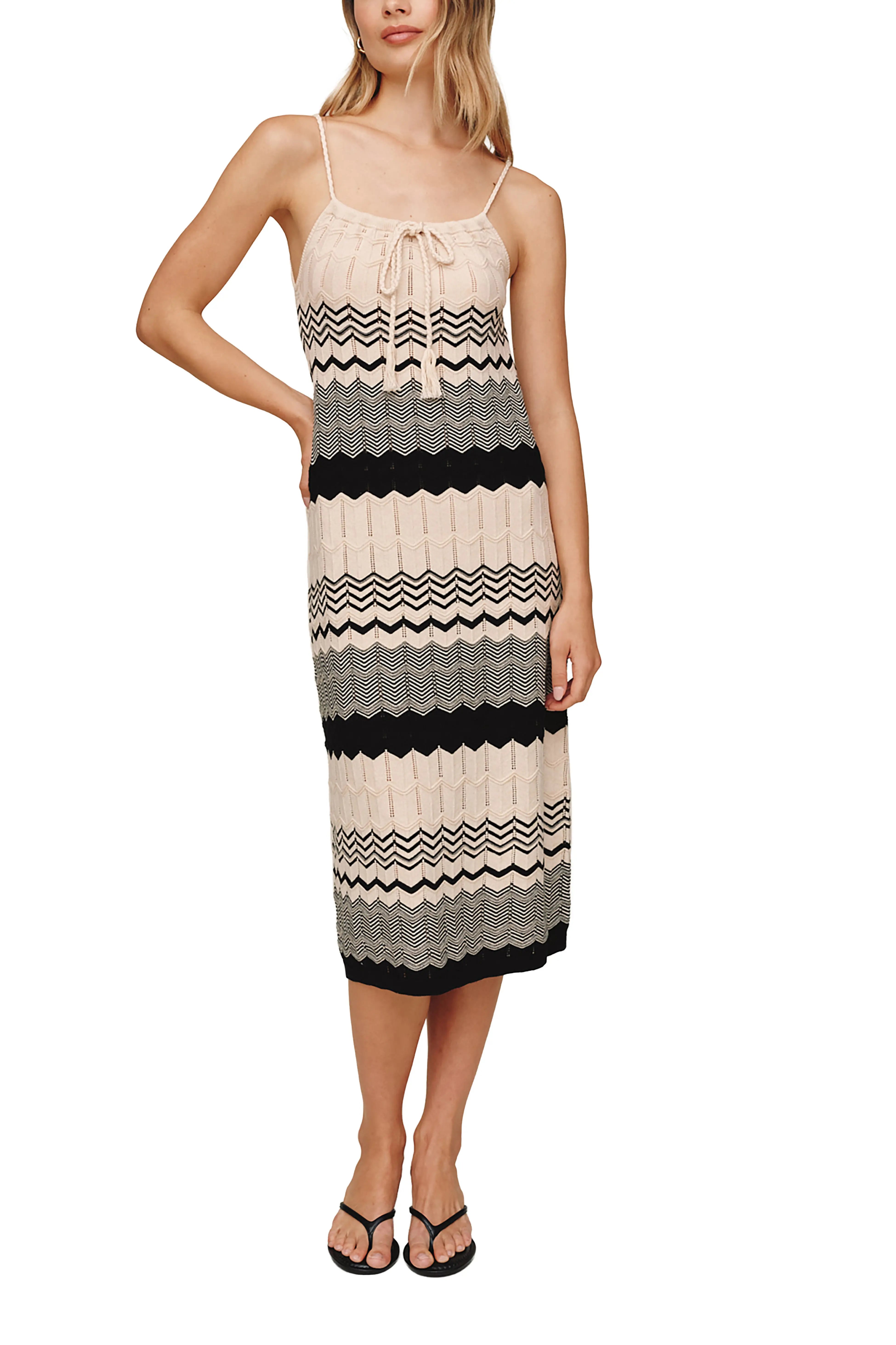 MIDI KNIT DRESS - SUMMER CHEVRON