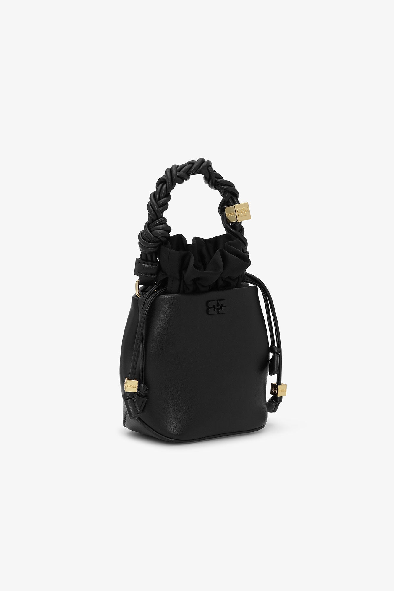 BLACK MINI GANNI BOU BUCKET BAG - BLACK