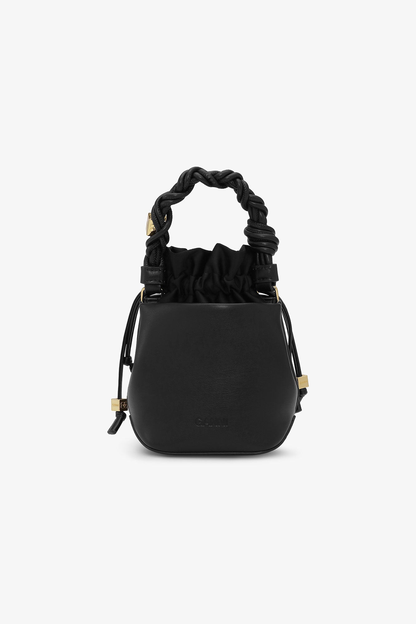 BLACK MINI GANNI BOU BUCKET BAG - BLACK