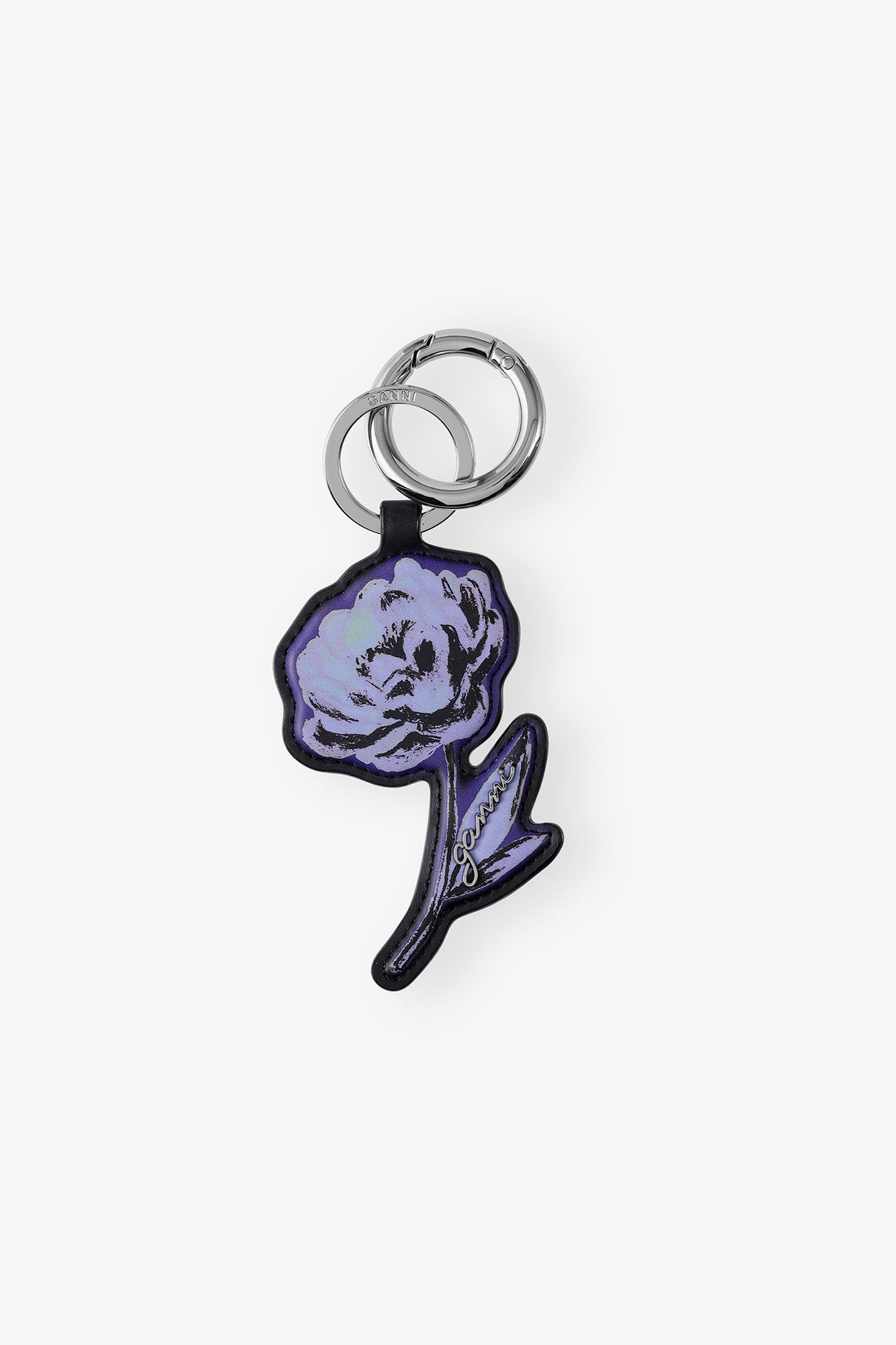 FLOWER KEYRING - BLACK