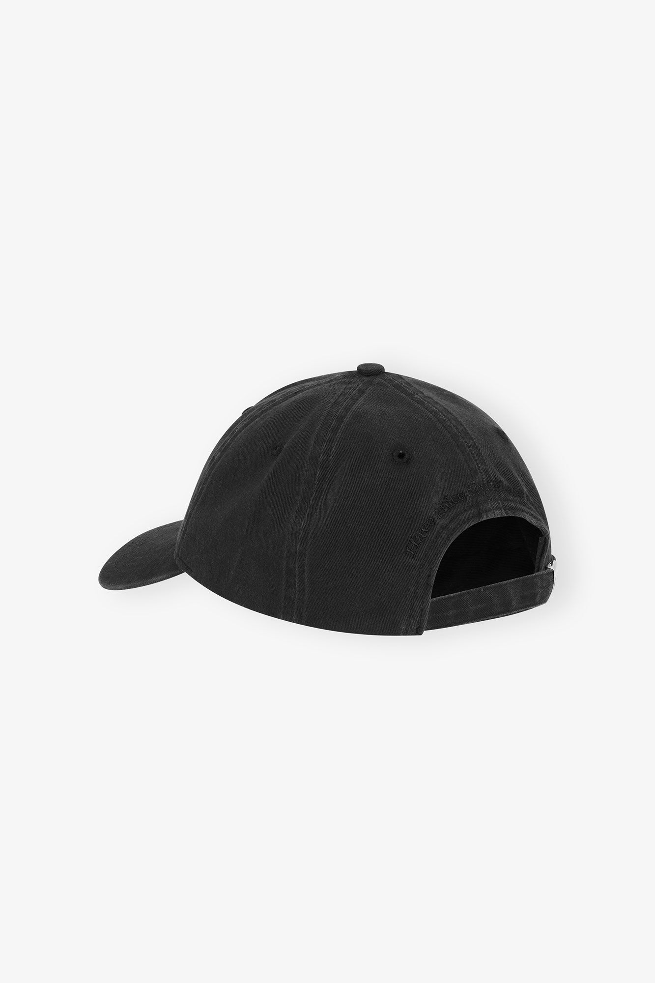 WASHED COTTON CANVAS CAP EMBROIDERED - BLACK