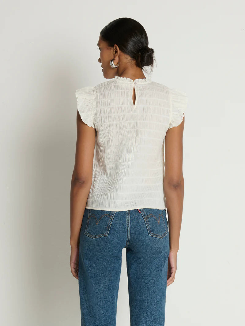 ASHLEY RUFFLE TANK - PORCELAIN