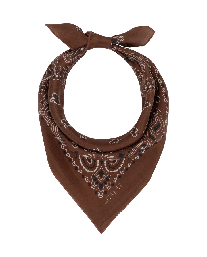 THE SILK BANDANA - CHOCOLATE