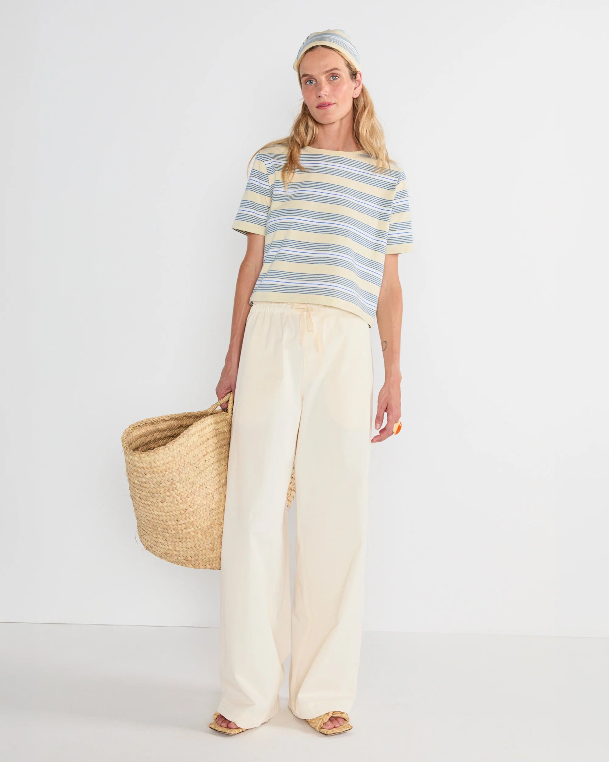 THE BRENTWOOD - CREAM/BLUE MULTISTRIPE