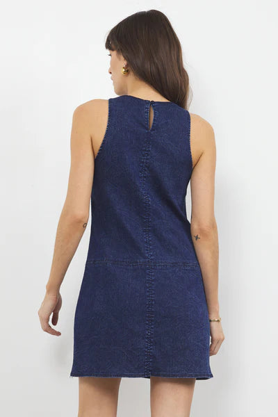 ROXBURY DENIM FRENCH TERRY TANK DRESS