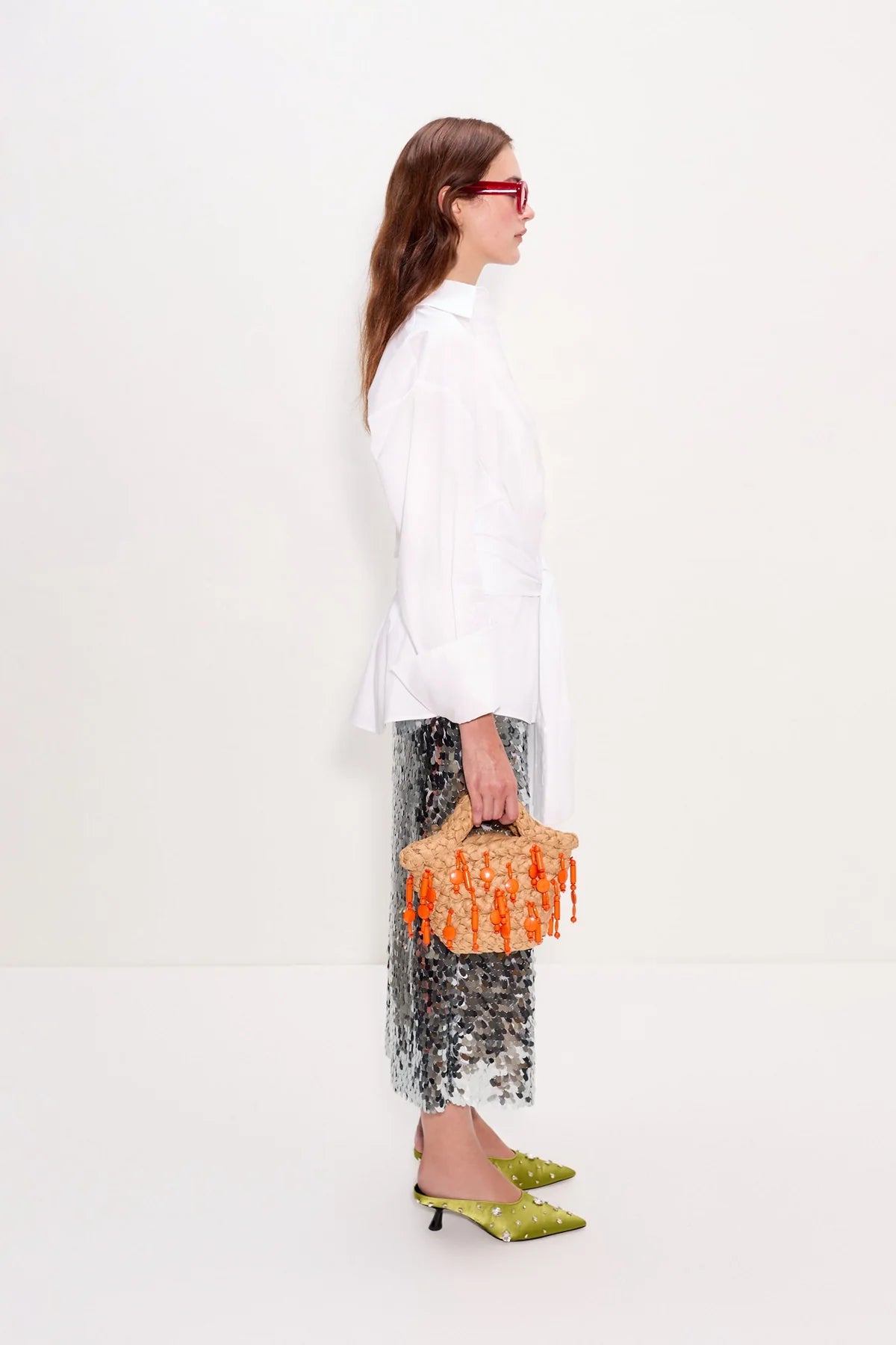 MIA SEQUIN SKIRT - SATELLITE SILVER