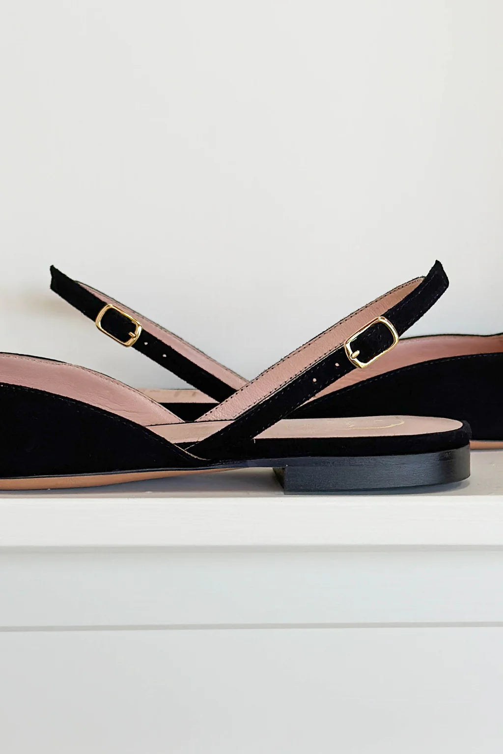 SLINGBACK FLAT - BLACK SUEDE