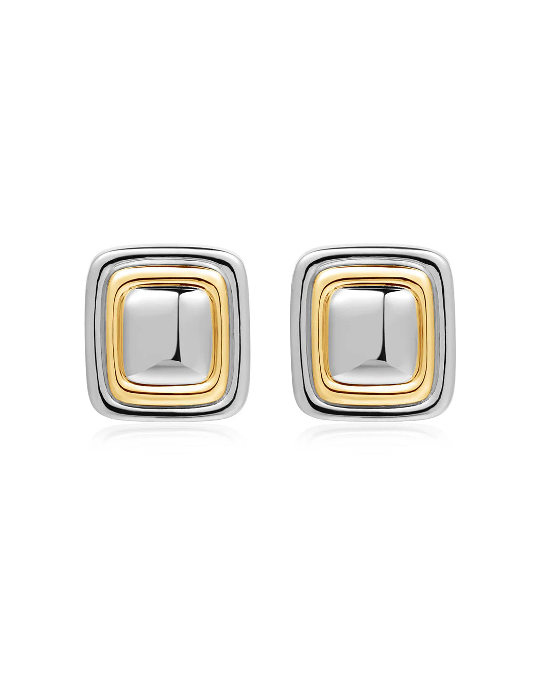 DALIA TWO TONE STUDS - SILVER